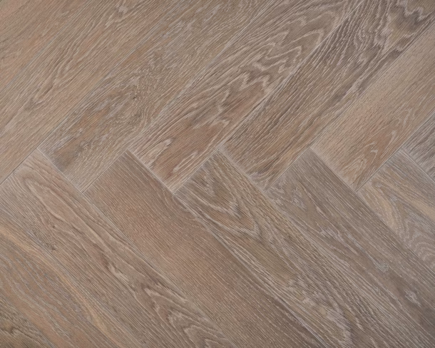 Smokey Light Grey Herringbone Engineered Floor 