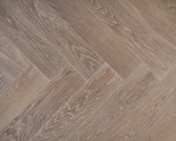 Smokey Light Grey Herringbone Engineered Floor 